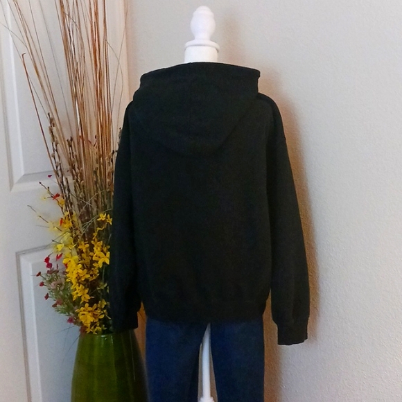 Minnie Mouse Graphic Peekaboo Hoodie Sweatshirt, Black, Large - Picture 2 of 5